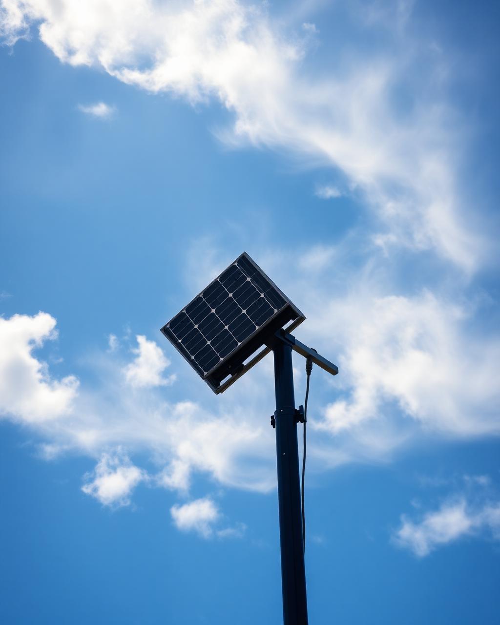Solar tracker against sky